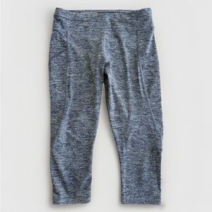 Women’s Pants Size S Gray Stretch Workout Fitness Gym Cropped Mesh Legging Crop